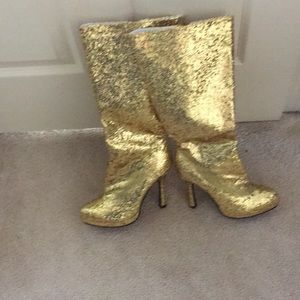 New glitter platform boots